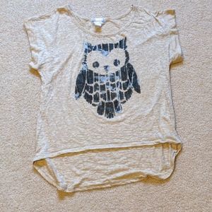 🌻 3/$12 Sequin Owl Shirt